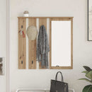 vidaXL Fali Kabáthorog tükörrel kézműves tölgy 84 x 10 x 80 cm Faanyag