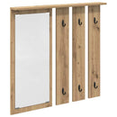 vidaXL Fali Kabáthorog tükörrel kézműves tölgy 84 x 10 x 80 cm Faanyag