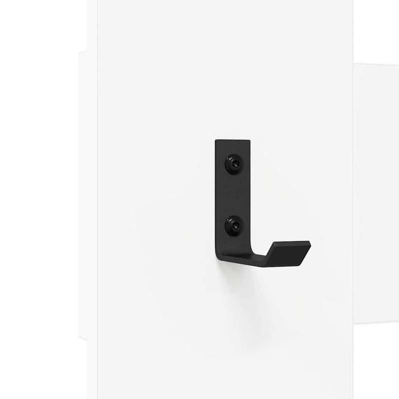 vidaXL Fali Kabáthorog Falra szerelhető Fehér 65 x 3 x 100 cm Faanyag