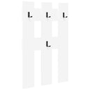 vidaXL Fali Kabáthorog Falra szerelhető Fehér 65 x 3 x 100 cm Faanyag