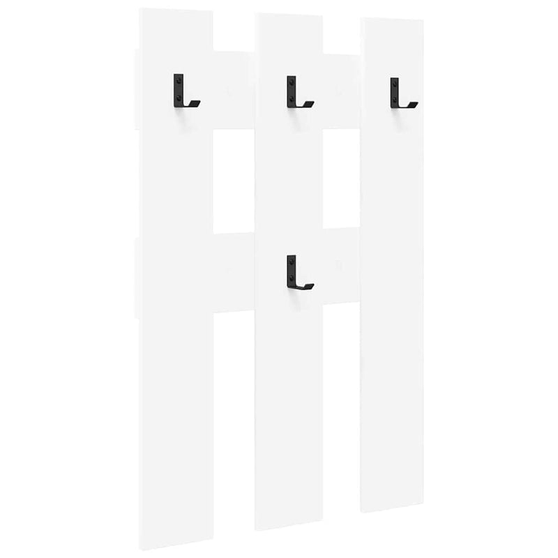 vidaXL Fali Kabáthorog Falra szerelhető Fehér 65 x 3 x 100 cm Faanyag