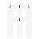 vidaXL Fali Kabáthorog Falra szerelhető Fehér 65 x 3 x 100 cm Faanyag