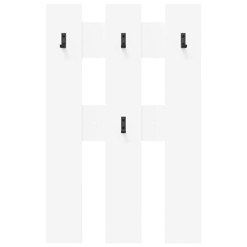 vidaXL Fali Kabáthorog Falra szerelhető Fehér 65 x 3 x 100 cm Faanyag