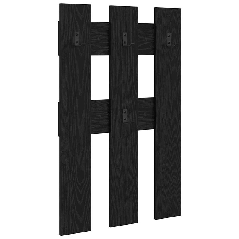 vidaXL Fali Kabáthorog tárolóval Musta tammi 65 x 3 x 100 cm Faanyag