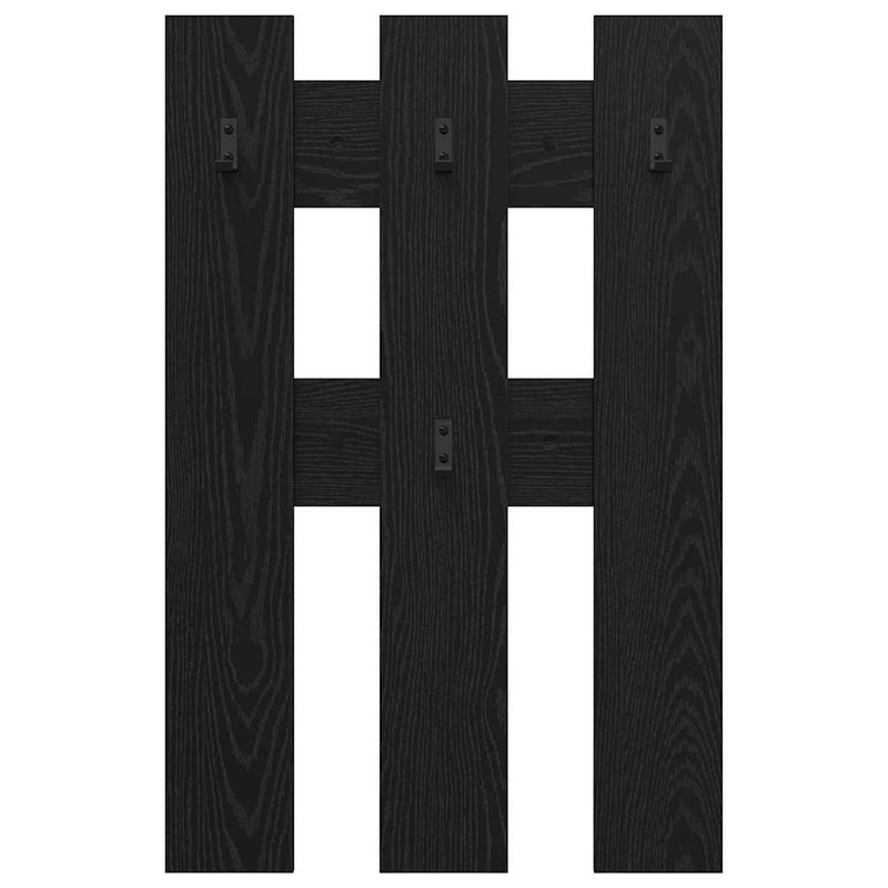 vidaXL Fali Kabáthorog tárolóval Musta tammi 65 x 3 x 100 cm Faanyag