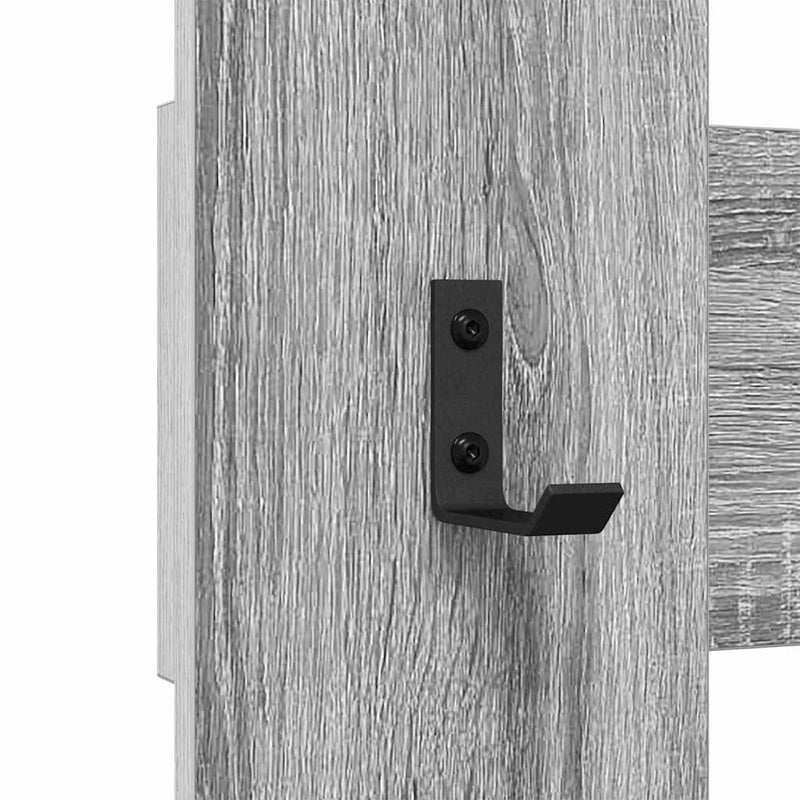 vidaXL Fali Kabáthorog tárolóval Szürke sonoma 65 x 3 x 100 cm Faanyag