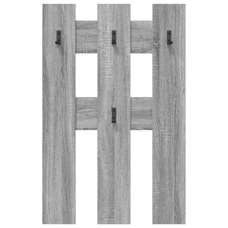 vidaXL Fali Kabáthorog tárolóval Szürke sonoma 65 x 3 x 100 cm Faanyag