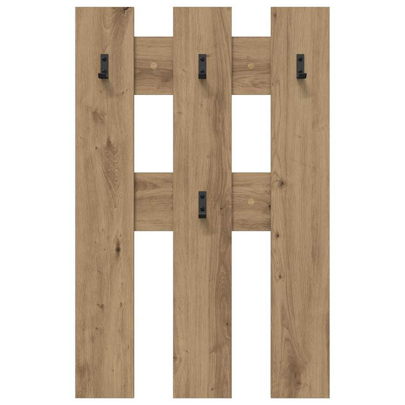 vidaXL Fali Kabáthorog kézműves tölgy 65 x 3 x 100 cm Faanyag