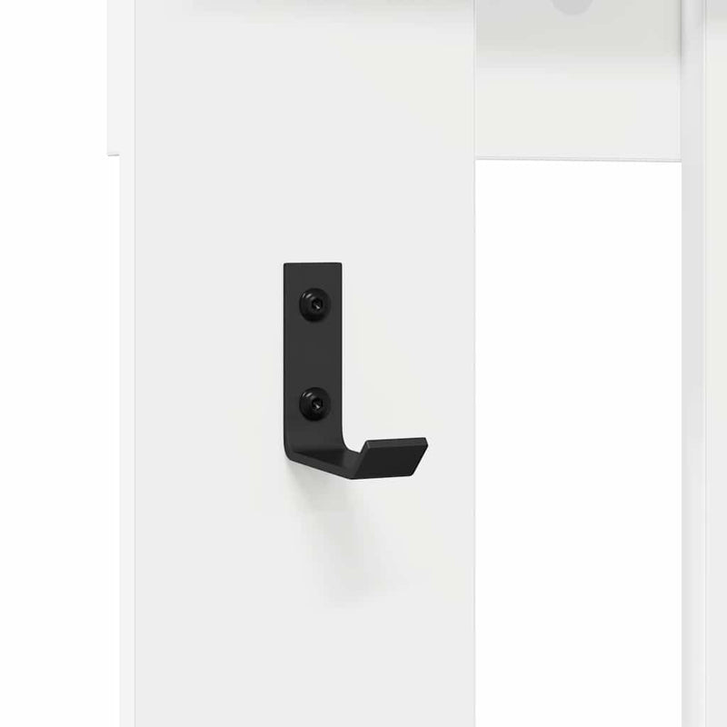 vidaXL Fali Kabáthorog tárolóval Fehér 100 x 10 x 100 cm Faanyag