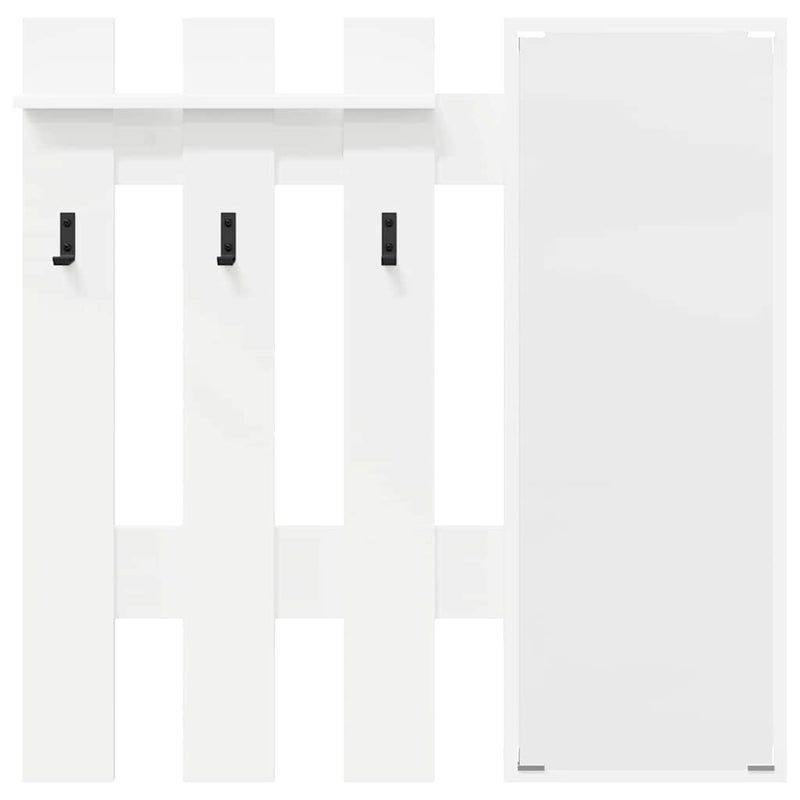 vidaXL Fali Kabáthorog tárolóval Fehér 100 x 10 x 100 cm Faanyag