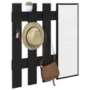 vidaXL Fali Kabáthorog tükörrel Fekete tölgy 100 x 10 x 100 cm Faanyag