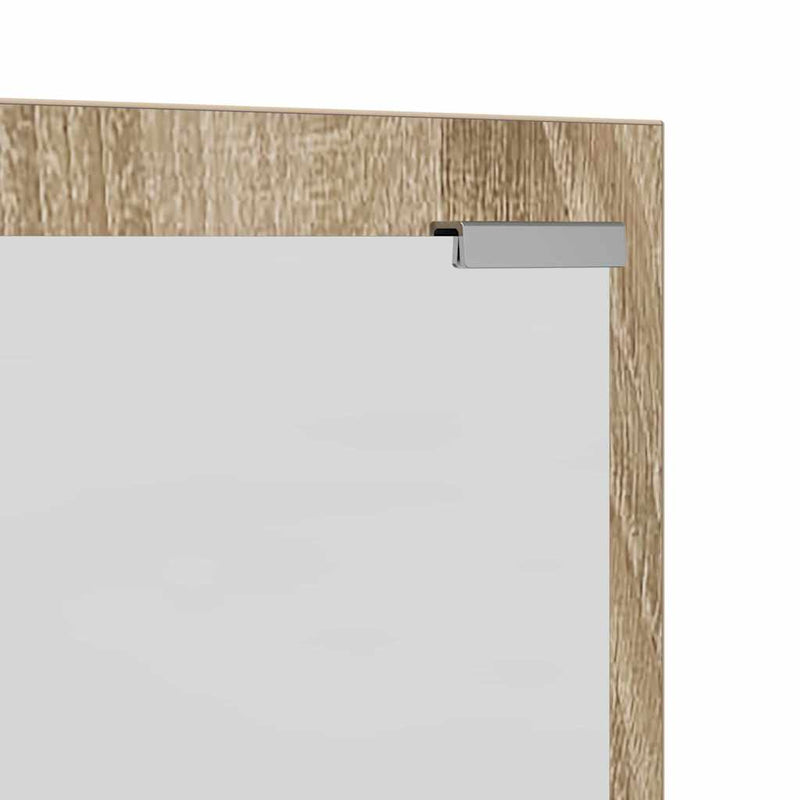 vidaXL Fali Kabáthorog tükörrel Sonoma tölgy 100 x 10 x 100 cm Faanyag