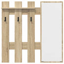 vidaXL Fali Kabáthorog tükörrel Sonoma tölgy 100 x 10 x 100 cm Faanyag
