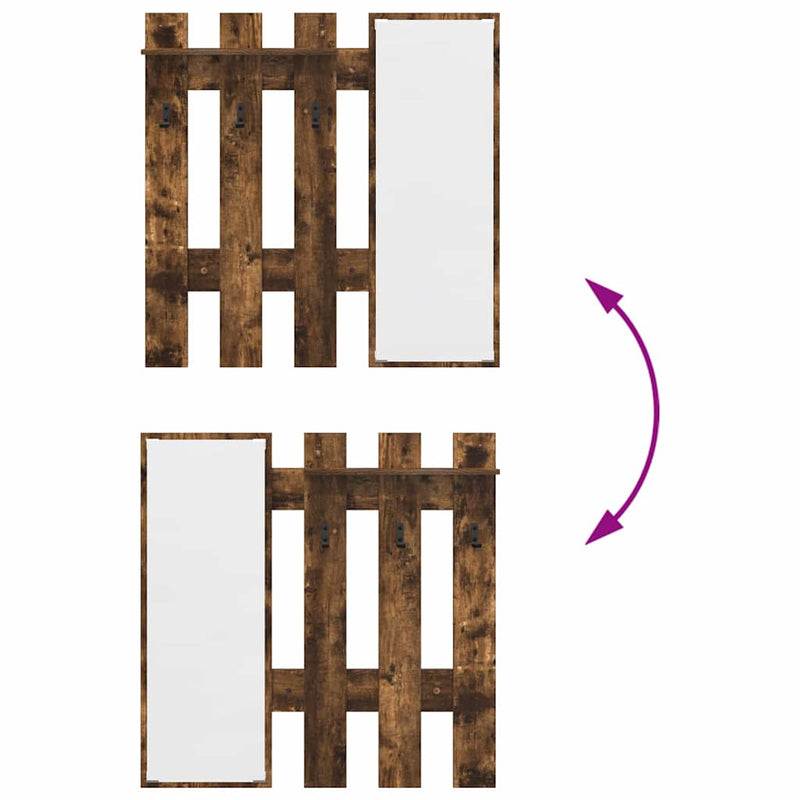 vidaXL Fali Kabáthorog Füstölt tölgy 100 x 10 x 100 cm Faanyag