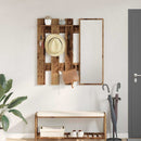 vidaXL Fali Kabáthorog tárolóval Régi fa 100 x 10 x 100 cm Faanyag