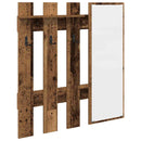 vidaXL Fali Kabáthorog tárolóval Régi fa 100 x 10 x 100 cm Faanyag