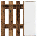 vidaXL Fali Kabáthorog tárolóval Öreg fa 100 x 10 x 100 cm Faanyag