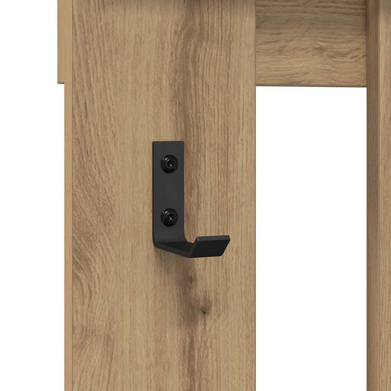 vidaXL Fali Kabáthorog Kézműves tölgy 100 x 10 x 100 cm Faanyag