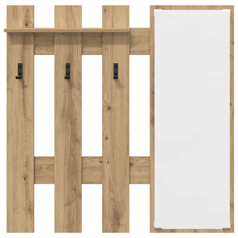 vidaXL Fali Kabáthorog Kézműves tölgy 100 x 10 x 100 cm Faanyag