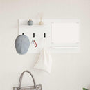 vidaXL Fali Kabáthorog polcokkal Fehér 90 x 10 x 50 cm Faanyag