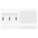 vidaXL Fali Kabáthorog polcokkal Fehér 90 x 10 x 50 cm Faanyag