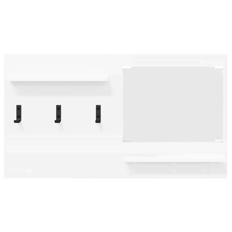 vidaXL Fali Kabáthorog polcokkal Fehér 90 x 10 x 50 cm Faanyag