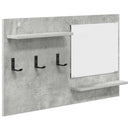 vidaXL Fali Kabáthorog polcokkal Beton Szürke 90 x 10 x 50 cm Faanyag