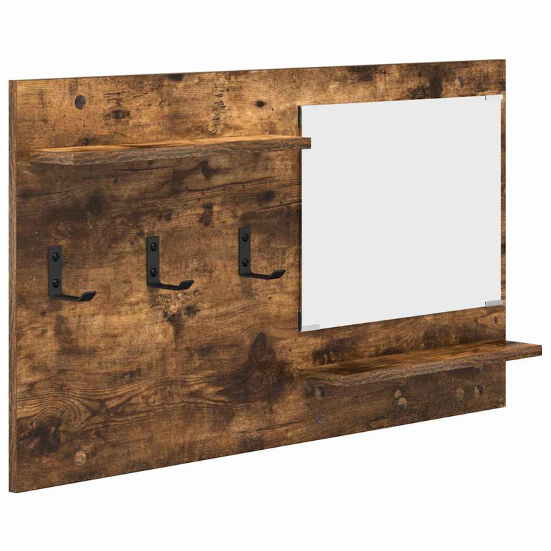 vidaXL Fali Kabáthorog polcokkal Füstölt tölgy 90 x 10 x 50 cm Faanyag