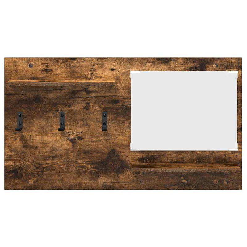 vidaXL Fali Kabáthorog polcokkal Füstölt tölgy 90 x 10 x 50 cm Faanyag