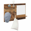 vidaXL Fali Kabáthorog polcokkal Öreg fa 90 x 10 x 50 cm Faanyag