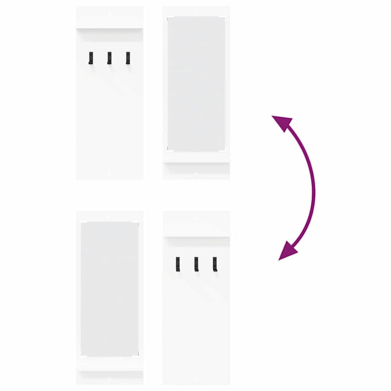 vidaXL Fali Kabáthorog polcokkal Fehér 70 x 10 x 90 cm Faanyag