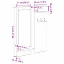 vidaXL Fali Kabáthorog polcokkal Fekete tölgy 70 x 10 x 90 cm Faanyag