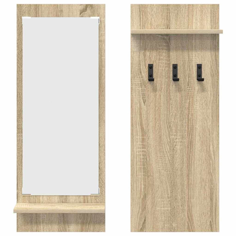 vidaXL Fali Kabáthorog polcokkal sonoma tölgy 70 x 10 x 90 cm Faanyag