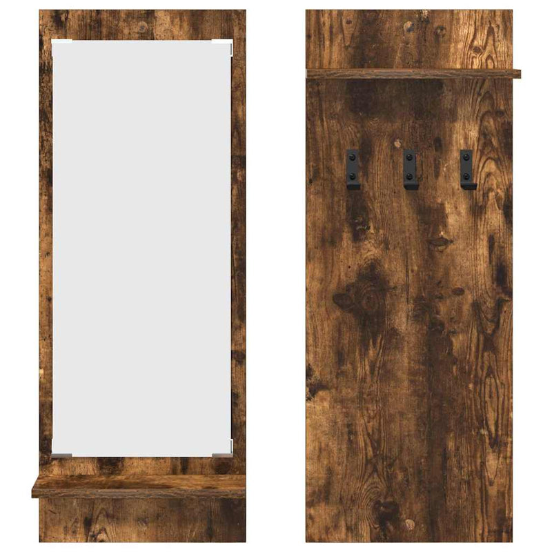 vidaXL Fali Kabáthorog polcokkal Füstölt tölgy 70 x 10 x 90 cm Faanyag