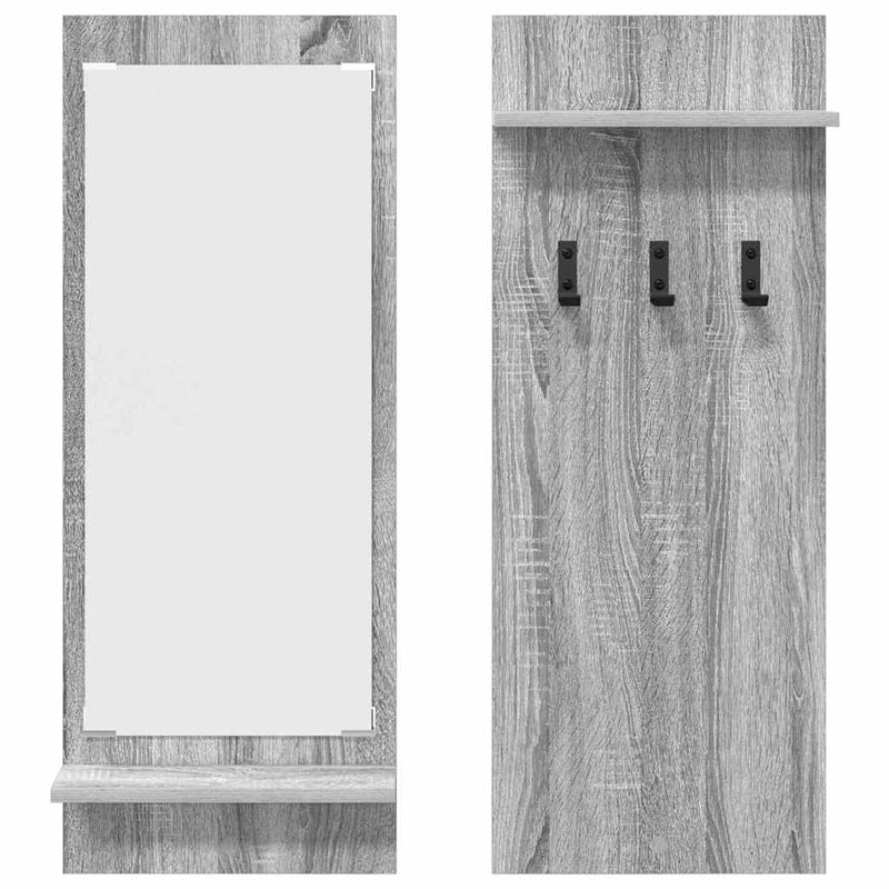 vidaXL Fali Kabáthorog polcokkal Szürke sonoma 70 x 10 x 90 cm Faanyag