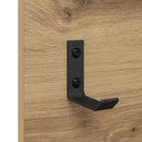 vidaXL Fali Kabáthorog tükörrel kézműves tölgy 70 x 10 x 90 cm Faanyag