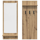 vidaXL Fali Kabáthorog tükörrel kézműves tölgy 70 x 10 x 90 cm Faanyag
