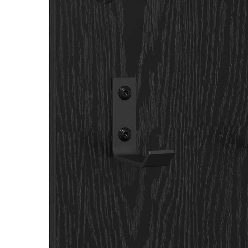 vidaXL Fali Kabáthorog tárolóval Musta tammi 96 x 1.5 x 90 cm Faanyag