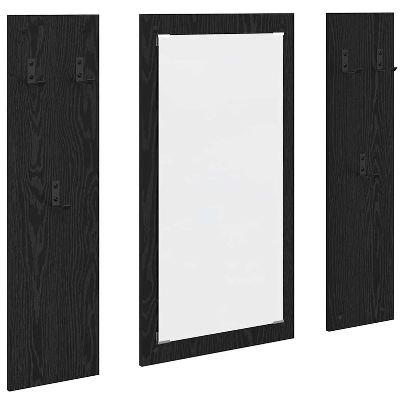 vidaXL Fali Kabáthorog tárolóval Musta tammi 96 x 1.5 x 90 cm Faanyag