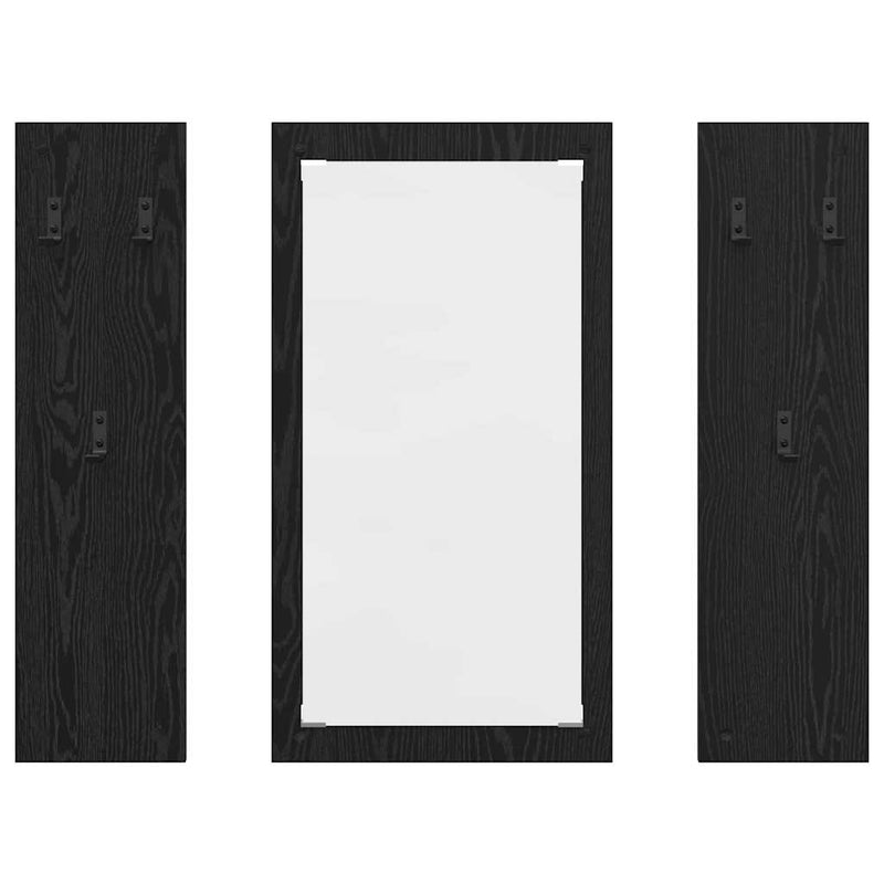 vidaXL Fali Kabáthorog tárolóval Musta tammi 96 x 1.5 x 90 cm Faanyag