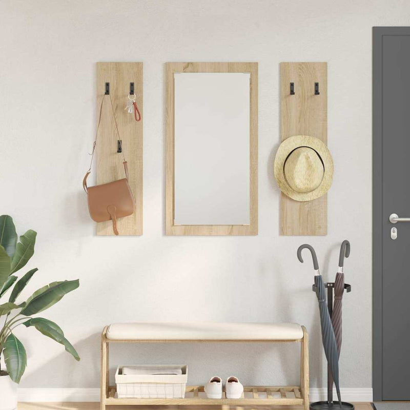 vidaXL Fali Kabáthorog tárolóval sonoma tölgy 96 x 1.5 x 90 cm Faanyag