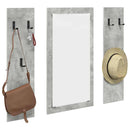 vidaXL Fali Kabáthorog tárolóval Beton szürke 96 x 1.5 x 90 cm Faanyag