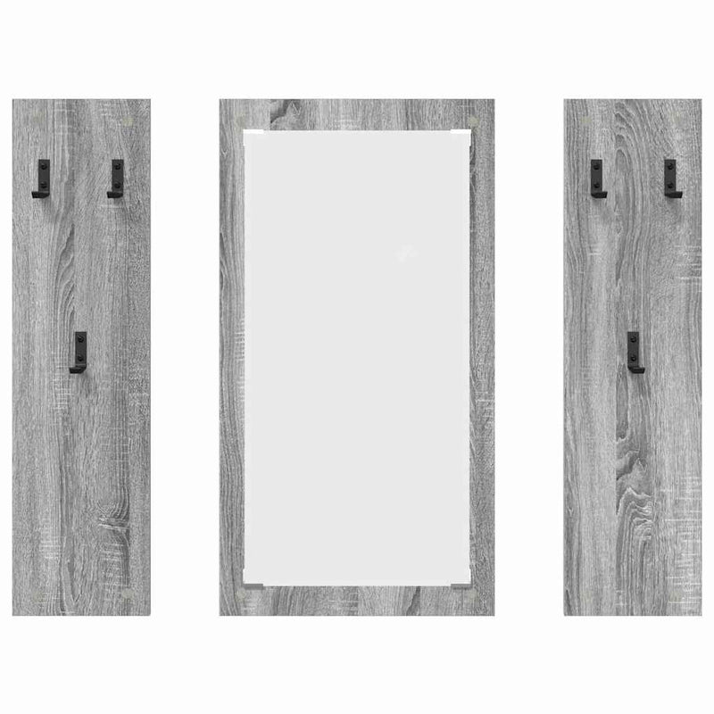 vidaXL Fali Kabáthorog tükörrel Szürke sonoma 96 x 1.5 x 90 cm Faanyag