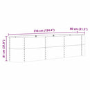 vidaXL Emelt Ágy Barna 320 x 80 x 81 cm Acél