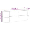vidaXL Emelt Ágy Barna 240 x 80 x 81 cm Acél