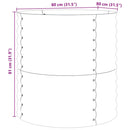 vidaXL Kerti magaságyás Barna 80 x 80 x 81 cm Acél