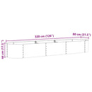vidaXL Emelt Ágy Barna 320 x 80 x 44 cm Acél