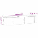 vidaXL Emelt Ágy Barna 240 x 80 x 44 cm Acél