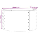 vidaXL Kerti magaságyás Barna 80 x 80 x 44 cm Acél