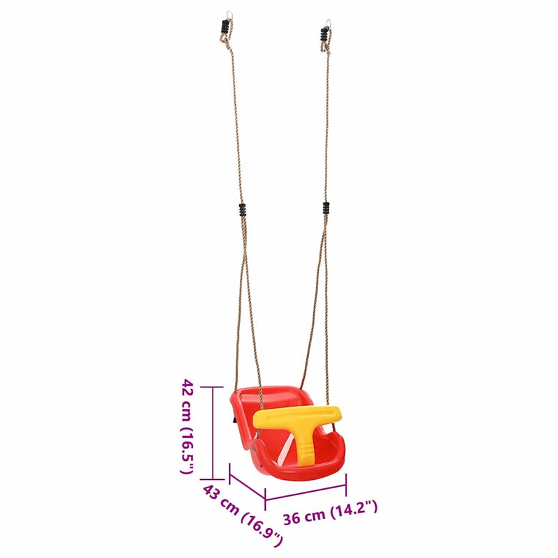 vidaXL Baba hinták 2 pcs Piros 36 x 43 x 42 cm Műanyag